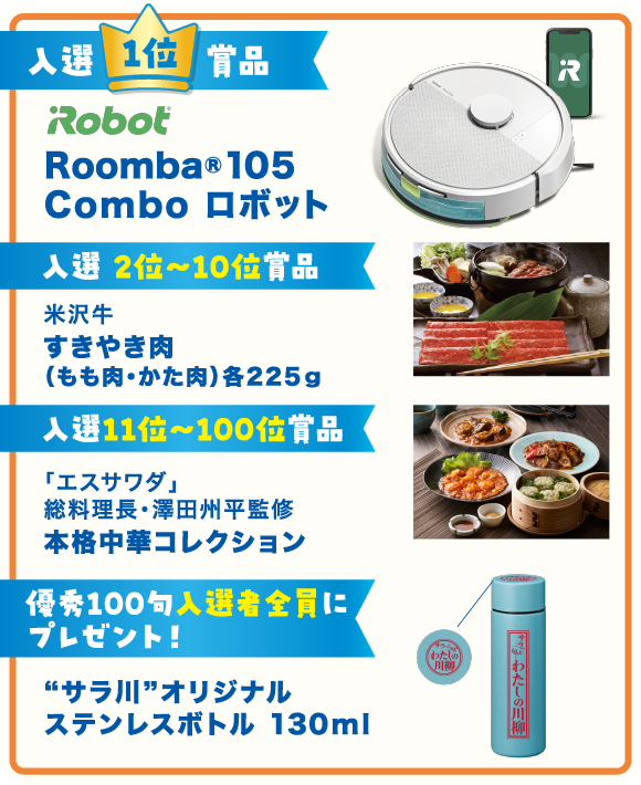 入選1位賞品Robot Roomba 105 Combo ロボット